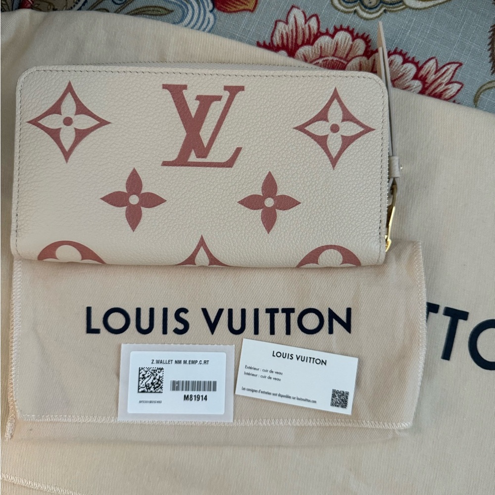 New Louis Vuitton Bicolor Monogram Empreinte Leather Zippy Wallet